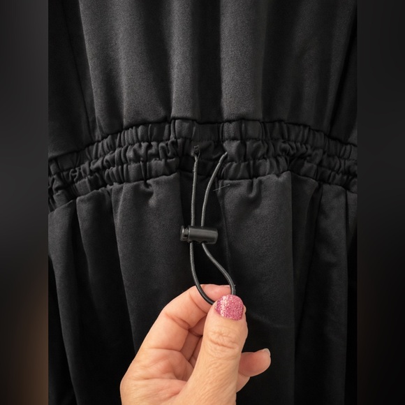 Tek Gear Women’s Black Athletic Jacket XXL Full Zip Thumbholes Cinch Waist - Picture 4 of 5